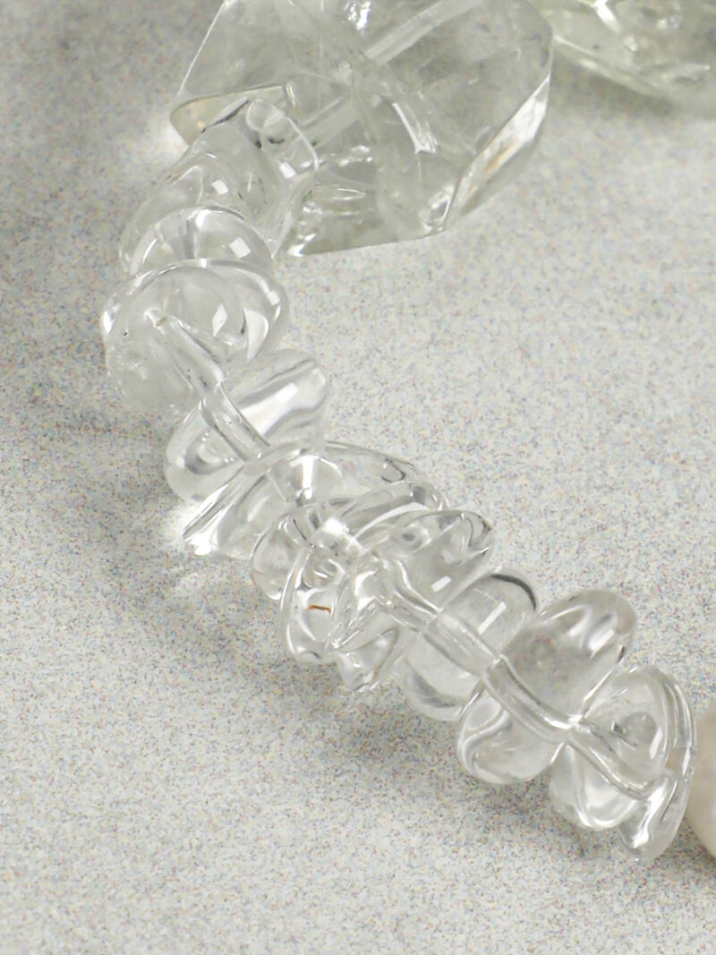 Original detail view of Clear Quartz, Green Crystal & Cultured Pearl Bracelet
