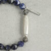 Original detail view of Blue-Veined Stone & Cultured Pearl Bracelet