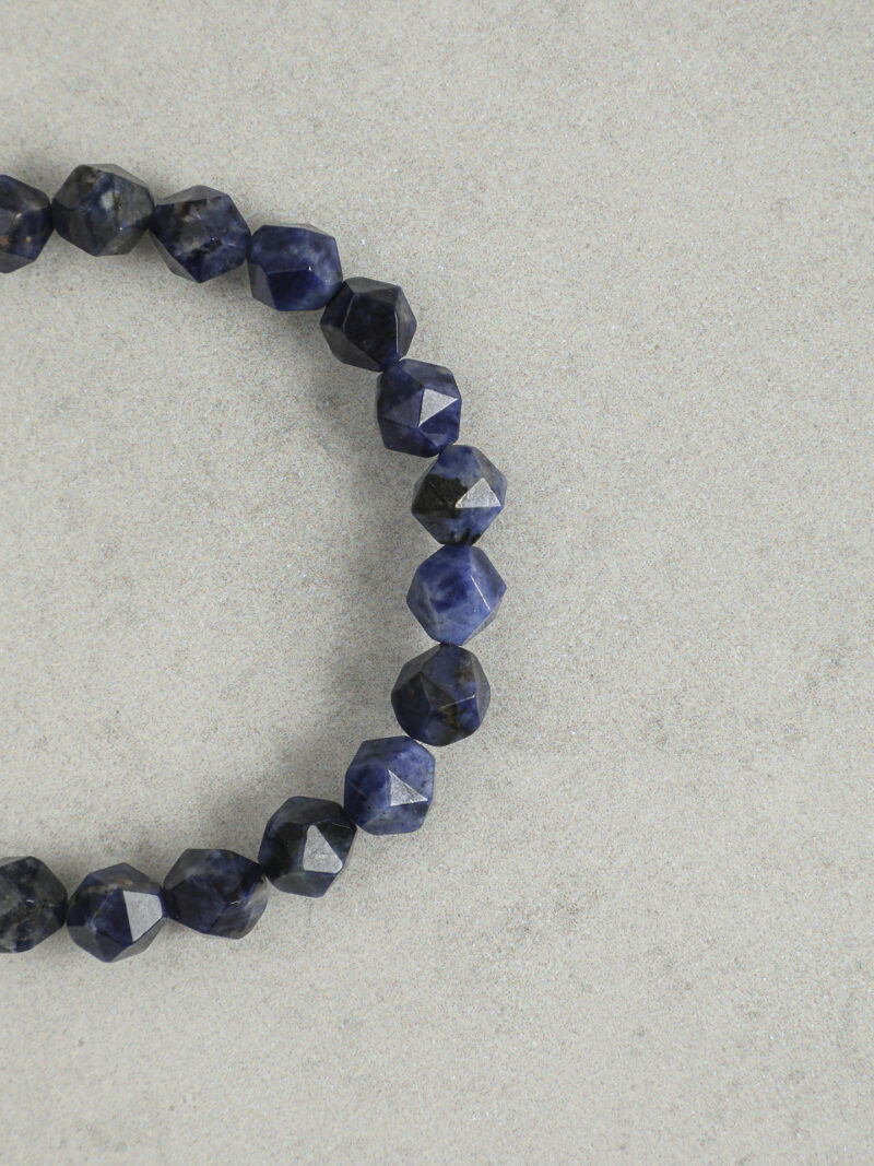 Original detail view of Blue-Veined Stone & Cultured Pearl Bracelet