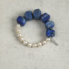 Original detail view of Lapis Lazuli & Cultured Pearl Bracelet