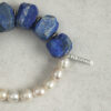Original detail view of Lapis Lazuli & Cultured Pearl Bracelet