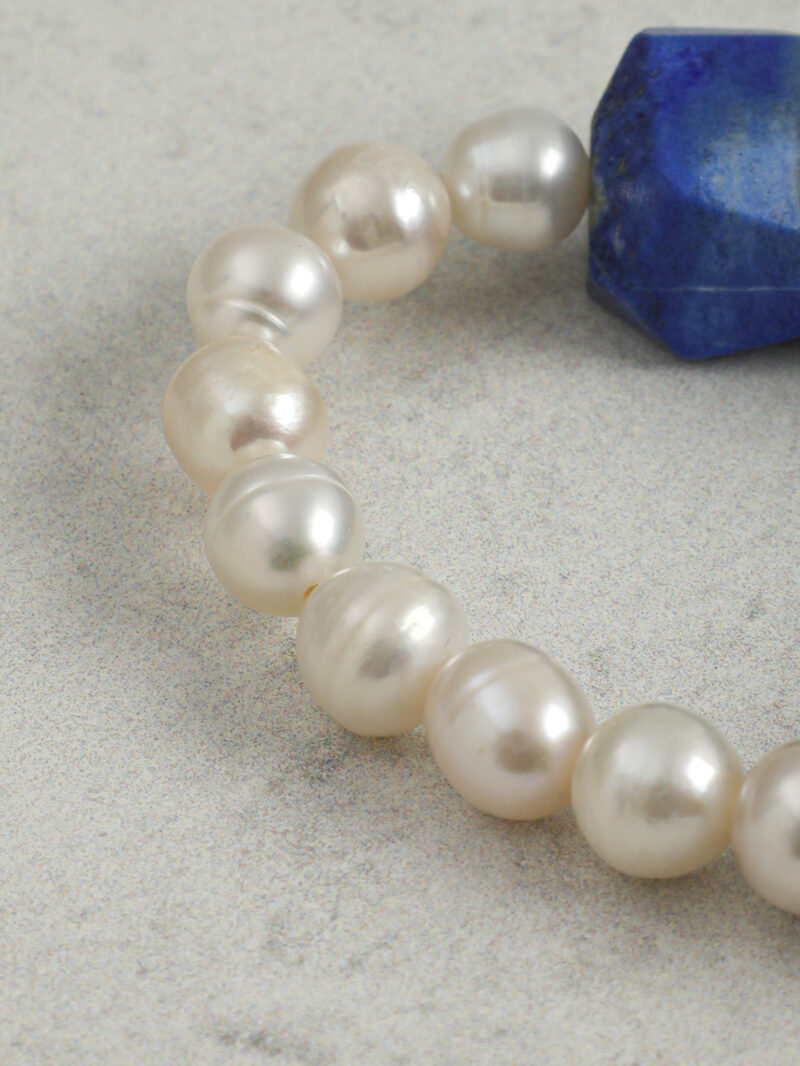 Original detail view of Lapis Lazuli & Cultured Pearl Bracelet
