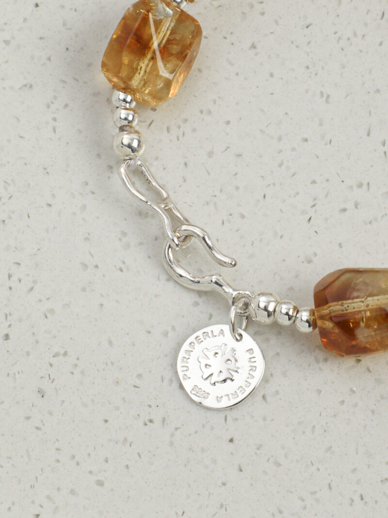 Original detail view of Citrine & Cultured Pearl Bracelet