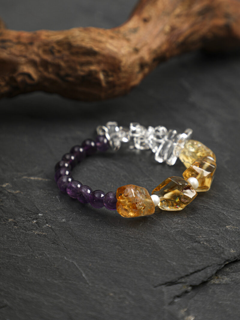 Original product reference image for Clear Quartz, Amethyst, Citrine & Cultured Pearl Bracelet