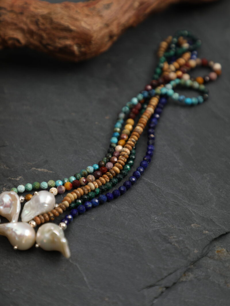 Shared original bracelet photograph for Phoenix Stone & Cultured Pearl Bracelet, Wood-Grain Stone & Cultured Pearl Bracelet, Lapis Lazuli & Cultured Pearl Bracelet, Baroque Cultured Pearl Bracelet, Malachite & Cultured Pearl Bracelet