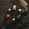 Original detail view of Clear Quartz, Agate, Tourmaline & Cultured Pearl Bracelet