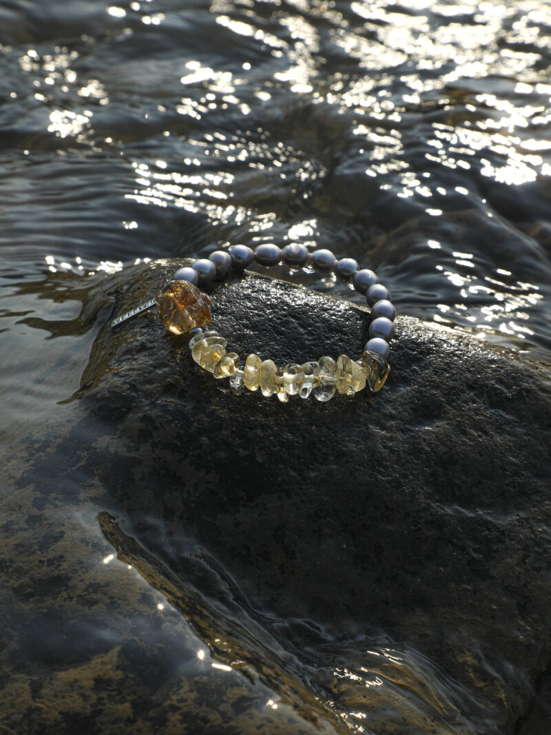 Aura & Qi detail 66 Original detail view of Citrine & Cultured Pearl Bracelet