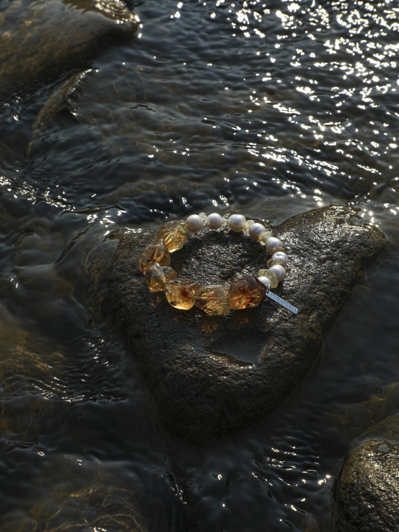 Aura & Qi detail 66 Original detail view of Citrine & Cultured Pearl Bracelet