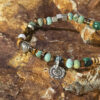 Original detail view of Malachite, Tiger’s Eye, Wood-Grain Stone & Cultured Pearl Bracelet