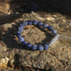 Original detail view of Blue-Veined Stone & Cultured Pearl Bracelet
