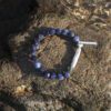 Original detail view of Blue-Veined Stone & Cultured Pearl Bracelet