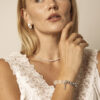 Aura & Qi lifestyle PURAERIA0859 Clear Quartz & Cultured Pearl Bracelet in an original styled photograph