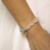 Aura & Qi lifestyle PURAERIA0873 Clear Quartz & Cultured Pearl Bracelet in an original styled photograph