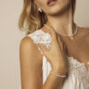Rice Cultured Pearl Bracelet in an original styled photograph