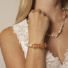 Aura & Qi lifestyle PURAERIA1033 Citrine & Cultured Pearl Bracelet in an original styled photograph