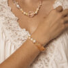 Aura & Qi lifestyle PURAERIA1037 Citrine & Cultured Pearl Bracelet in an original styled photograph