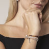 Triple-Strand Moonstone & Cultured Pearl Bracelet in an original styled photograph