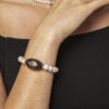 Aura & Qi lifestyle PURAERIA1171 Smoky Quartz & Cultured Pearl Bracelet in an original styled photograph