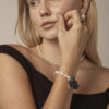 Blue Apatite & Cultured Pearl Bracelet in an original styled photograph