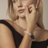 Blue Apatite & Cultured Pearl Bracelet in an original styled photograph