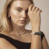 Blue Apatite & Cultured Pearl Bracelet in an original styled photograph