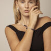 Blue-Veined Stone & Cultured Pearl Bracelet in an original styled photograph
