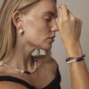 Blue-Veined Stone & Cultured Pearl Bracelet in an original styled photograph
