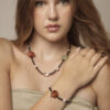 Clear Quartz, Agate, Tourmaline & Cultured Pearl Bracelet in an original styled photograph