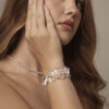 Aura & Qi lifestyle PURAERIA1425 Clear Quartz & Cultured Pearl Bracelet in an original styled photograph