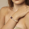 Aura & Qi lifestyle PURAERIA1457 Amethyst & Cultured Pearl Bracelet in an original styled photograph