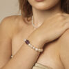 Aura & Qi lifestyle PURAERIA1457 Amethyst & Cultured Pearl Bracelet in an original styled photograph
