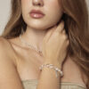 Aura & Qi lifestyle PURAERIA1460 Clear Quartz & Cultured Pearl Bracelet in an original styled photograph