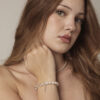 Aura & Qi lifestyle PURAERIA1461 Clear Quartz & Cultured Pearl Bracelet in an original styled photograph