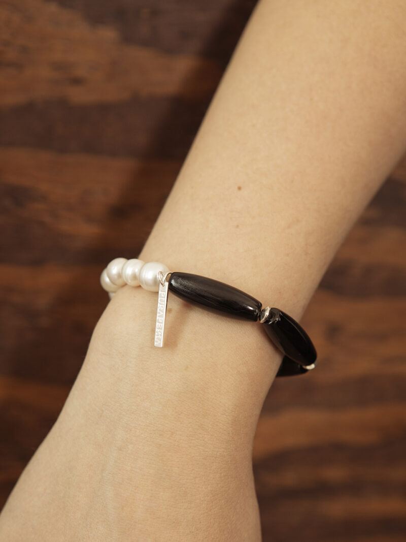 Agate & Cultured Pearl Bracelet in an original styled photograph