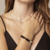 Agate & Cultured Pearl Bracelet in an original styled photograph