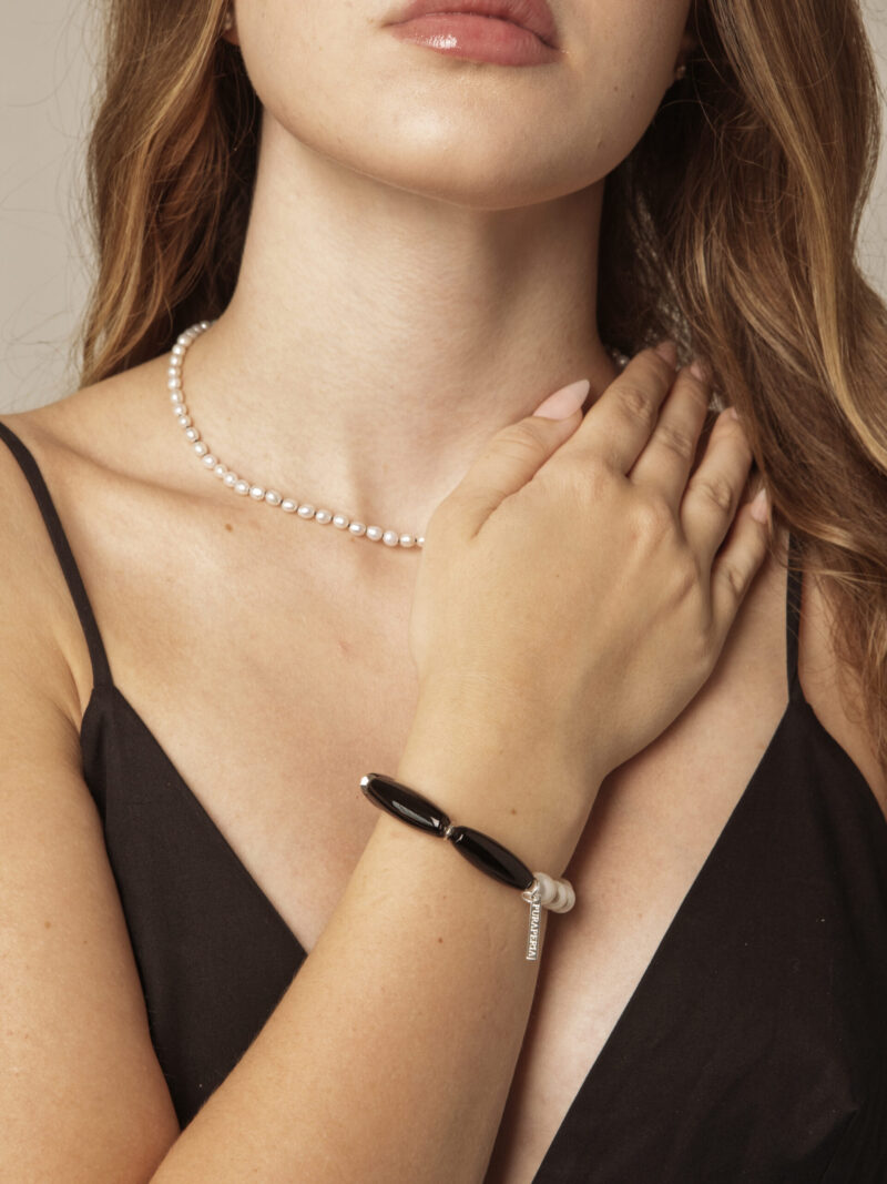 Agate & Cultured Pearl Bracelet in an original styled photograph