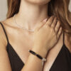 Agate & Cultured Pearl Bracelet in an original styled photograph