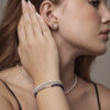 Triple-Strand Lapis Lazuli, Aquamarine & Cultured Pearl Bracelet in an original styled photograph