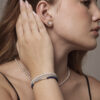 Triple-Strand Lapis Lazuli, Aquamarine & Cultured Pearl Bracelet in an original styled photograph