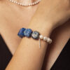 Lapis Lazuli & Cultured Pearl Bracelet in an original styled photograph