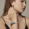 Lapis Lazuli & Cultured Pearl Bracelet in an original styled photograph