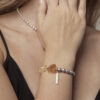 Aura & Qi lifestyle PURAERIA1602 Citrine & Cultured Pearl Bracelet in an original styled photograph