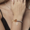 Aura & Qi lifestyle PURAERIA1602 Citrine & Cultured Pearl Bracelet in an original styled photograph
