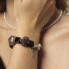 Agate, Rutilated Quartz & Cultured Pearl Bracelet in an original styled photograph