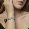 Agate, Rutilated Quartz & Cultured Pearl Bracelet in an original styled photograph