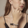 Agate, Rutilated Quartz & Cultured Pearl Bracelet in an original styled photograph