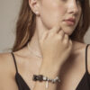 Agate, Rutilated Quartz & Cultured Pearl Bracelet in an original styled photograph