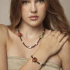 Clear Quartz, Agate, Tourmaline & Cultured Pearl Bracelet in an original styled photograph