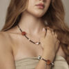Clear Quartz, Agate, Tourmaline & Cultured Pearl Bracelet in an original styled photograph